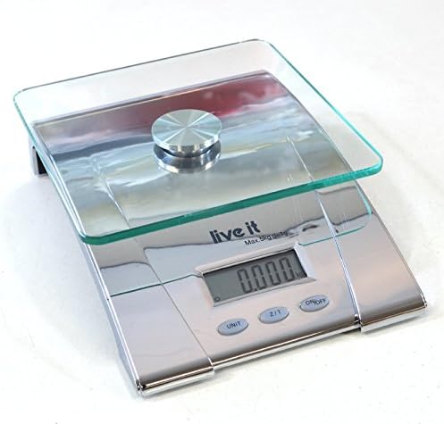 Live It Smash Enterprises Liveit Digital Glass Top Kitchen Scales Compact 5Kg