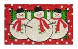 Imports Décor Decorated Coir Doormat, Three Snowmen, 18-Inches by 30-Inches