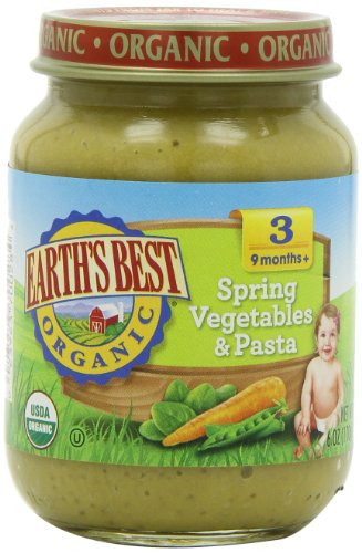 Earth's Best Organic Stage 3, Spring Vegetables & Pasta, 6 Ounce Jar (Pack of 12)