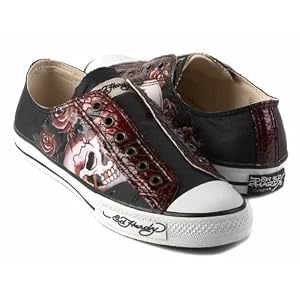 Ed Hardy White Satin Women's Lowrise Sneakers