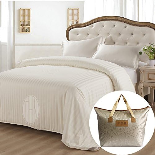 Taihu Snow Silk Comforter 100% All Natural Grade AA Mulberry Silk Quilt with Jacquard Duvet Cover for Summer (Twin, Superior Series)