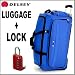 Delsey Helium Fusion 29 Inch Rolling Duffel BLUE Plus TSA Approved Combination Luggage Lock Uses Words Not Numbers in Red ADEL22228BDK1