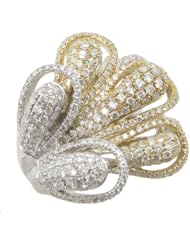 14k White Gold  3.33ctw Diamond Cocktail Ring LR966K Size 7.5