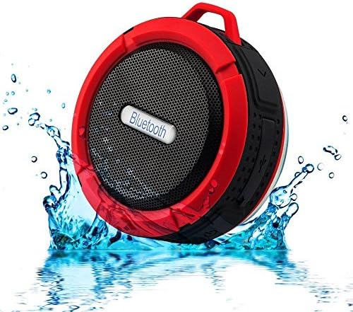 Ozright Bluetooth 3.0 Wireless Waterproof 5W Shower Speaker with Mic and Removable Suction Cup (Red)