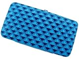 BLUE Raised Geometric Two Tone Hard Case Wallet