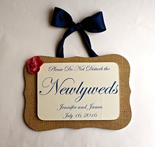 Custom Handmade Wedding Room Door Hanger for Newlyweds/Honeymooners/Just Married