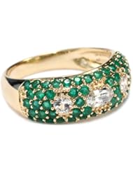 Phillips Frankel " Over the Rainbow" Emerald and White Sapphire Ring, Size 7