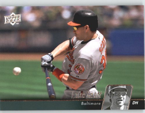 2010 Upper Deck Baseball Card # 75 Luke Scott - Baltimore Orioles - MLB Trading Card Shipped In Protective Screwdown Display Case!