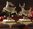 Set of 2 Joseph's Studio Reindeer Christmas Stocking Holders 8"