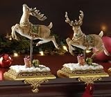 Set of 2 Josephs Studio Reindeer Christmas Stocking Holders 8"