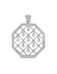 14K White Gold Diamond Dashing Diamonds Pendant (chain NOT included)