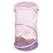 Whitmor 6256-2318 15-Inch Collapsible Hamper with Fur Trim, Pink