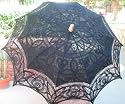 Black Battenburg Lace Parasol