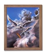 Pegasus Magical Flight Kids Room Fantasy Home Decor Wall Picture Oak Framed Art Print