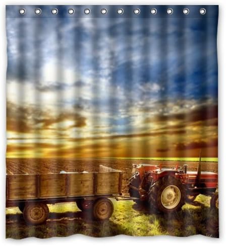 TT Family Window Curtain Happy Shopping Go Custom Equipment Of Farm Fabric with Rings 52"x63" (One Piece)