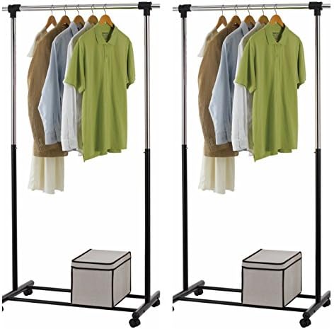 IUHOME Ebony Chrome Collection Adjustable Garment Rack, PK 2