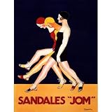 SANDALS SANDALES JOM GIRLS FASHION CAPPIELLO FRENCH VINTAGE POSTER CANVAS REPRO