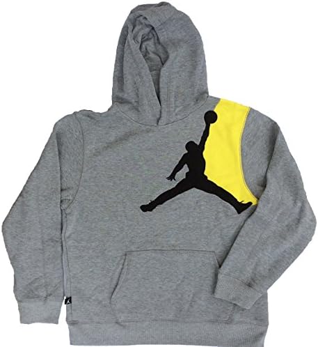 Jordan Boys' (8-20) Nike Jumbo Jumpman Pullover Hoodie-Heather Gray-Large