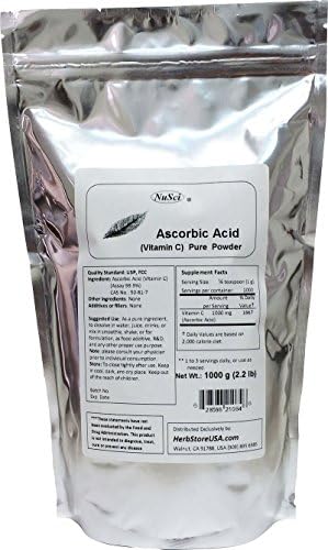 3x Nusci Ascorbic Acid Vitamin C Pure Powder 1000g(2.2 Lb) GMO Free Non-irradiated