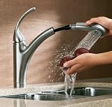 KOHLER K-10433-CP Forte Single Control Pullout Kitchen Sink Faucet with Color-Matched Sprayhead and Lever Handle, Polished Chrome