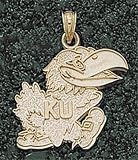 Kansas Jayhawks Solid 14K Gold Jayhawk 3/4 Pendant