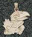 Kansas Jayhawks Solid 14K Gold Jayhawk 3/4 Pendant