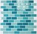 Glass Mosaic Tile Subway Off Set Teal for Two