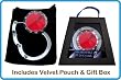 Red with 12 small Swarovski Crystal FOLDING Purse Hook, Pouch & Gift Box