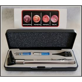 Dr Mom Slimline Stainless LED Otoscope in HARD CASE