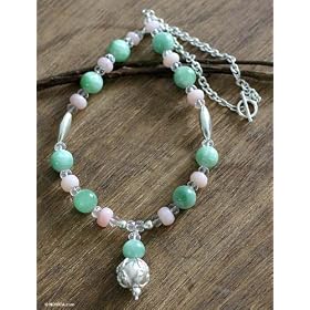 Opal and chrysoprase necklace, 'Romantic' by Chrysoprase