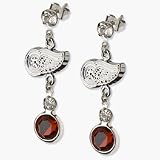 Detroit Red Wings Rhodium Logo Earrings