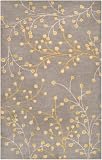 Surya Athena Grey Yellow Floral 4' Round Rug (ATH-5060)