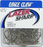 Lazer Sharp Kahle Hook Bronze 50 per Box Size 1 - Eagle Claw Tackle L141F-1, Fishing Hooks