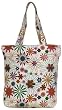 Cotton Canvas Colorful Flower Burst Book Bag with Cloth Handles 15"Lx15"H Set/2