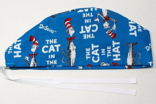 Mens Scrub Cap, Surgical Hat, Cat in the Hat Title