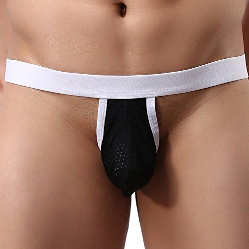 VYW Men's Bulge Pouch Mesh G-sting Micro Bikini Underwear (L, color1)
