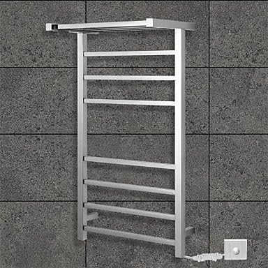 70W Towel Warmer Stainless Steel Mirror Polished Drying Rack Wall Mount