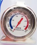 Stainless Steel Oven Thermometer - Hang Or Stand  In Oven