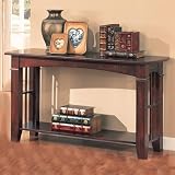 Coaster Antique Country Style Sofa Table, Cherry Finish