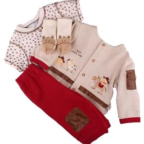 Vitamins Newborn Baby Boys 5 pc Cowboy Sweater Pant Set with Matching Socks