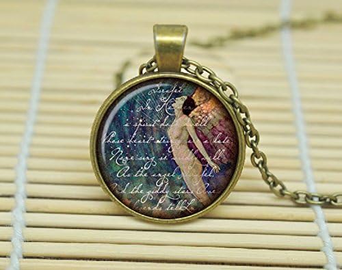 Edgar Allan Poe Necklace Edgar Allan Poe Qoutes Books Pendant Jewelry Glass Cabochon Necklace A1627