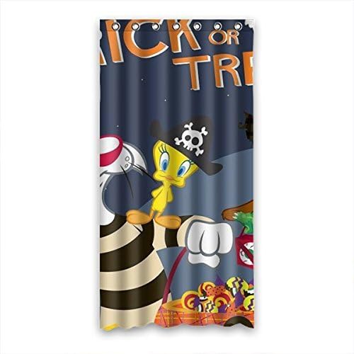 DONGMEN Cartoon Tweety Bird Waterproof Shower Curtain Polyester Bath Hooks 36