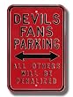 NEW JERSEY DEVILS "DEVILS FANS PARKING" All Others Will Be Penalized AUTHENTIC METAL PARKING SIGN (12" X 18")