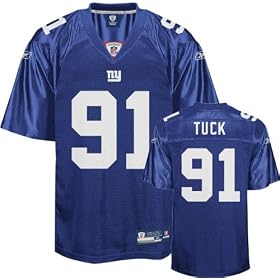 Justin Tuck Blue Reebok NFL Replica New York Giants Jersey