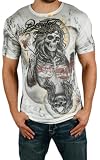 REMETEE by Affliction Ace is High Skull Vintage Mens T-Shirt Tee