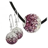 SilberDream Glitzer Set Kette mit Swarovski Kristalle Beads & Ohrring Swarovski Kristalle GSS015