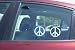 PEACE SIGN - Blue - Static Cling Window Decal 4.25" by 4.25"