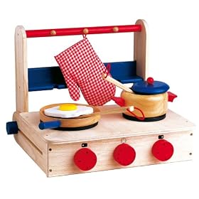 Santoys - Wooden Toys - Folding Portable cooker with accessories