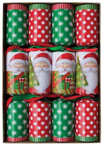 Caspari Celebration Crackers, 10-Inch, Santa's