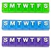 7 Day Pill Reminder, Size Small, Assorted Colors, 3-Pack